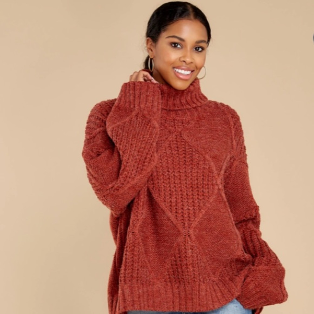 Red Dress Boutique Mountain View Sweater in Rust